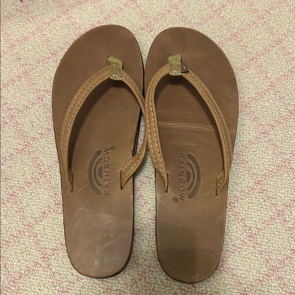 Rainbow Women's Brown Leather Sandals